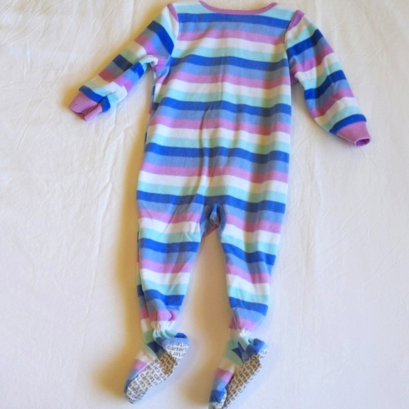 carter's 3-pack fleece zipper footie sleeper pajamas bundle 12 months baby girl - Picture 6 of 10